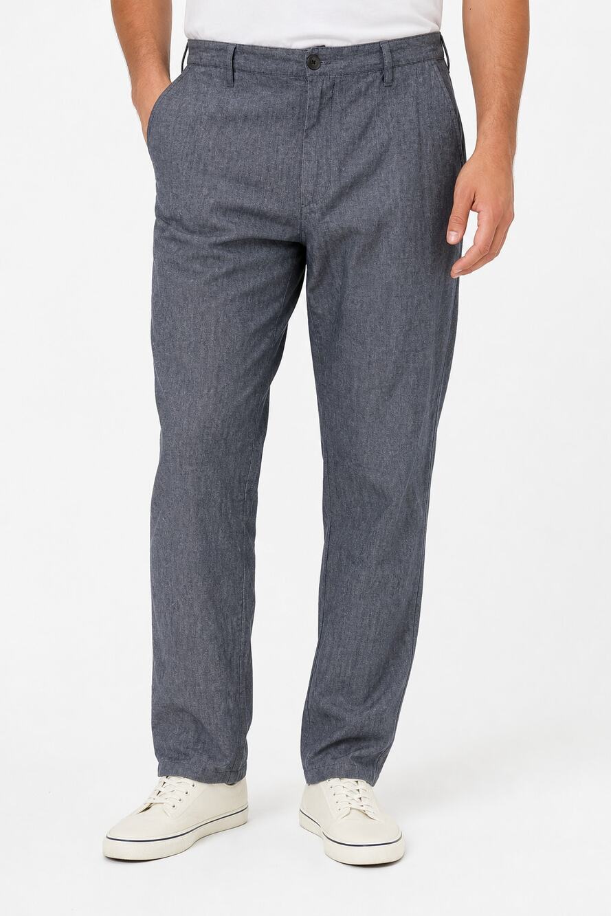 Sean John Mens Blue Gray 100% Cotton Chambray Pants 40x30 Lightweight Streetwear